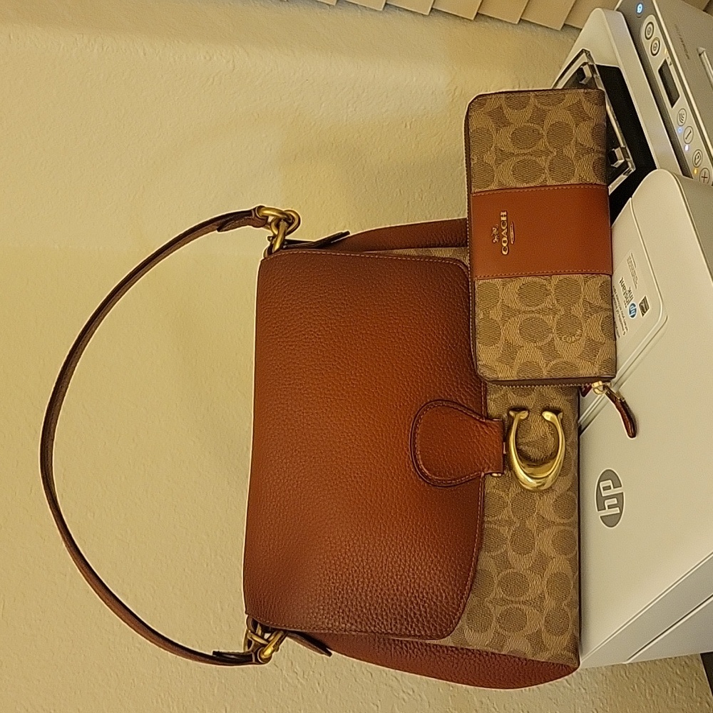 Coach bag with matching wallet